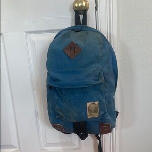 Vintage 70s granite stairway mountaineering Blue Canvas teardrop Backpack